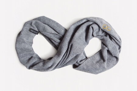 Snood gris souris & jaune bouton d’or