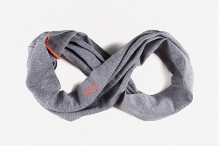 Snood gris souris & orange fluo